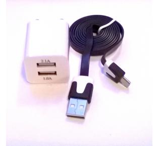 Зарядно Устройство 220V Micro USB 1А+2.1А